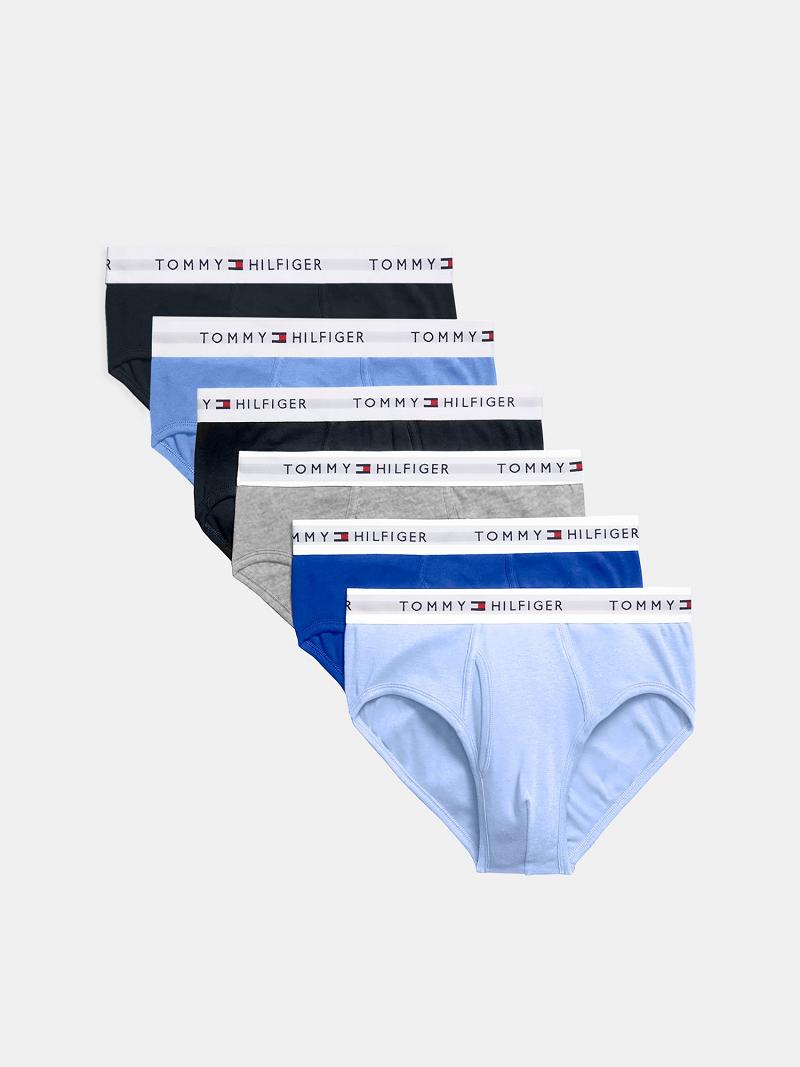 Férfi Tommy Hilfiger Pamut classics brief 6pk Briefs Kék Színes Szürke | HU 1326MQZ